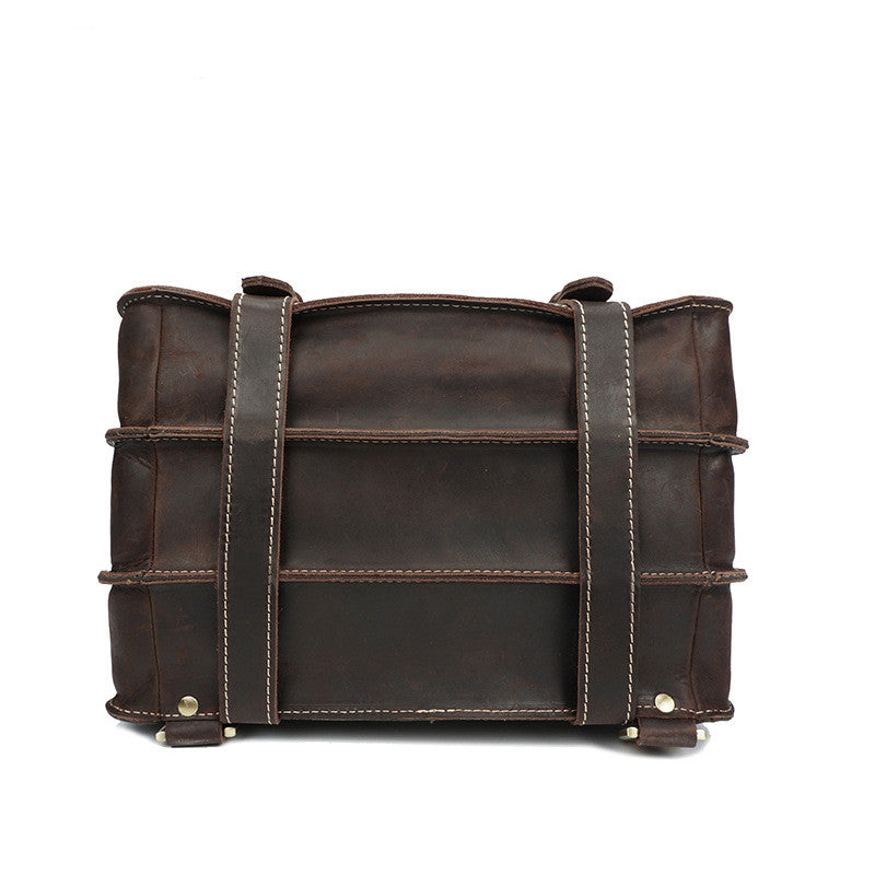 Men's Fashion Vintage Crazy Horse Leather Backpack