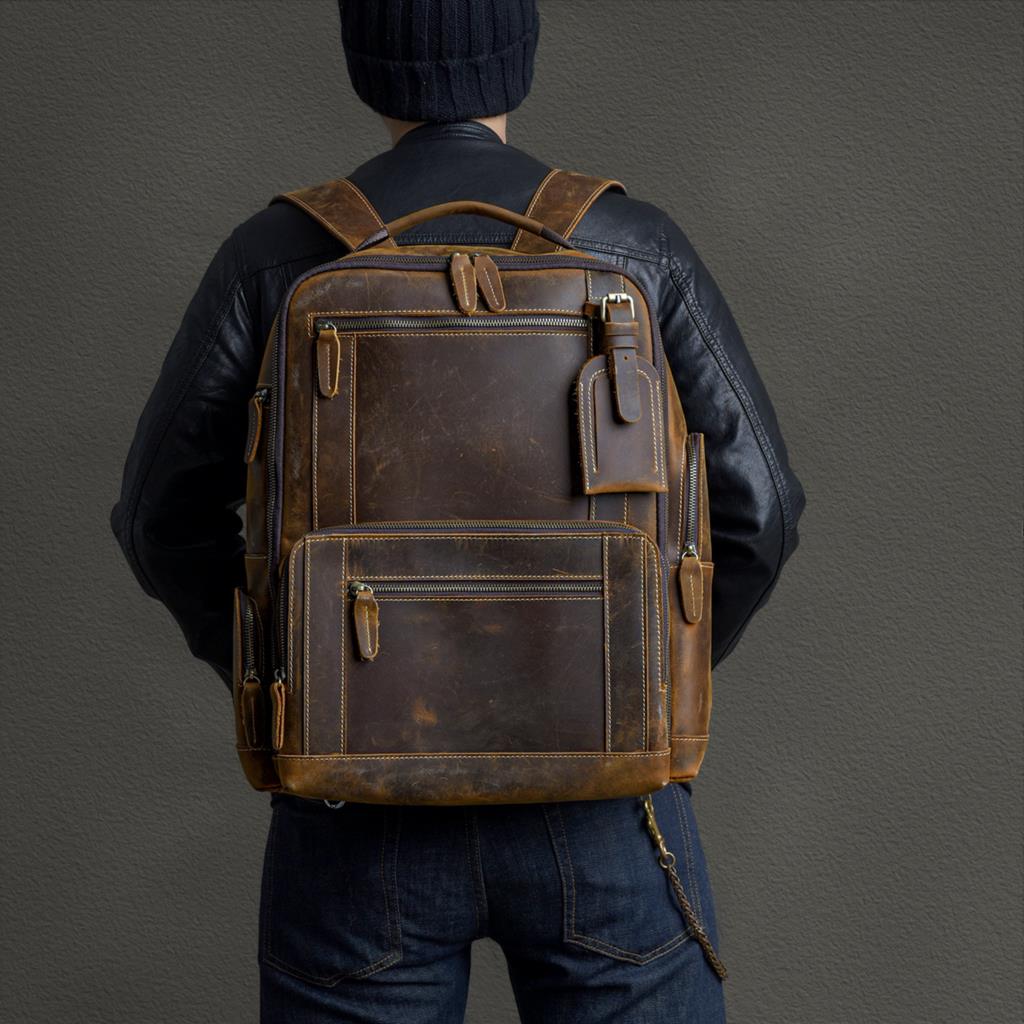 Men's Trendy Cow New Leather Backpack