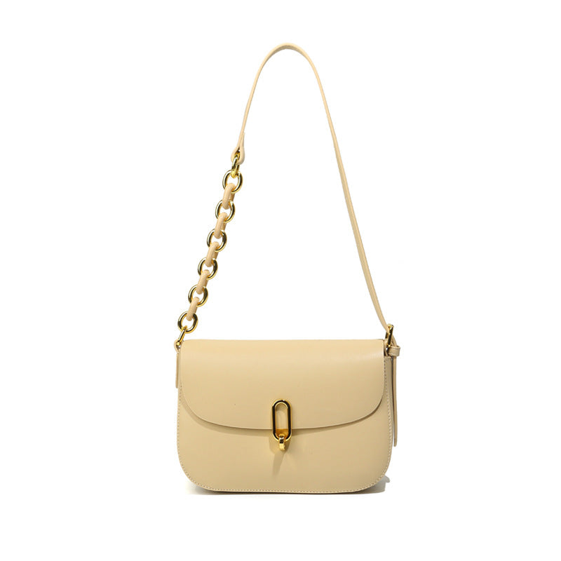 Women's Fashion Simple Locking Shoulder Crossbody Bag
