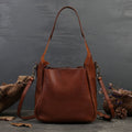 Solid Color Women's Portable Cross-body Bag First Layer Cowhide