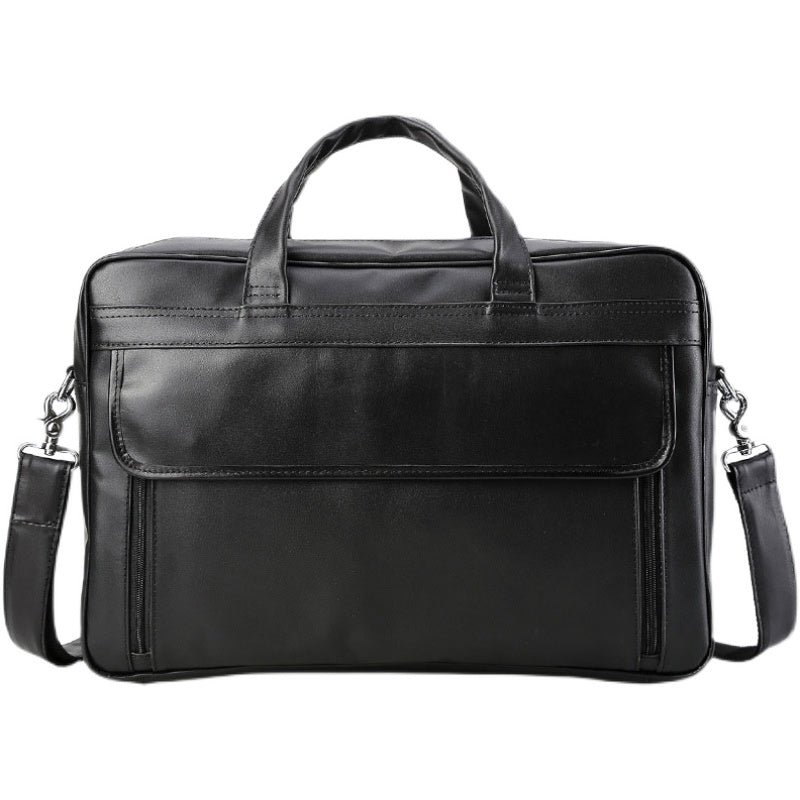 Men's Fashion Large Capacity Leather Handheld Computer Bag